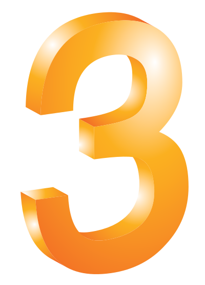 الرقم ثلاثة -three -trois clipart