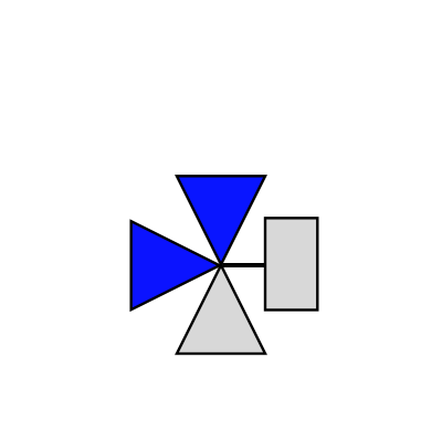Three way valve cold flow clipart