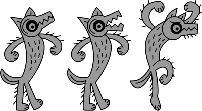 Three wolves vs goat clipart