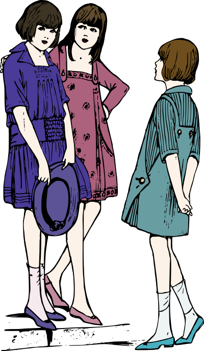Three Young Girls - Colour clipart