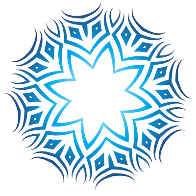 Tribal ornament blue color clipart