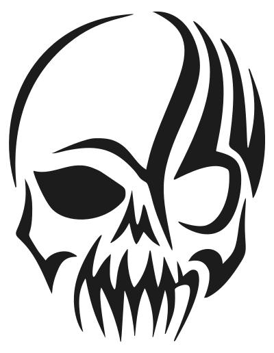 Tribal Skull Silhouette clipart