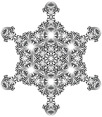 Tribal Snowflake Line Art clipart
