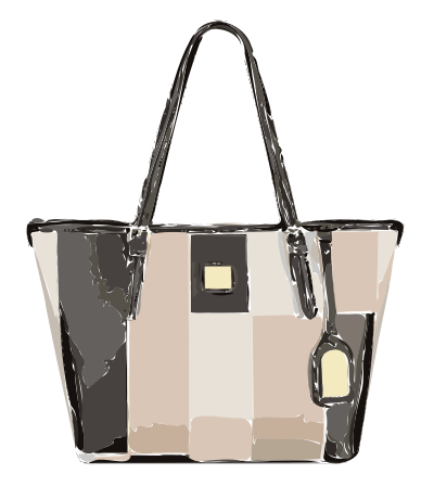 Tricolor Leather Handbag No Logo clipart