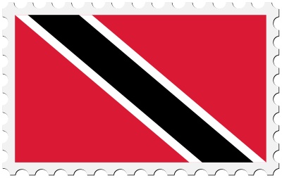 Trinidad and Tobago flag stamp clipart