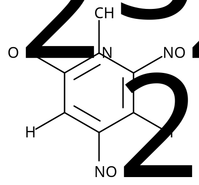 Trinitrotoluol (TNT) in Lewis structure clipart