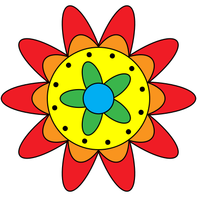 Triple Flower Doodle clipart