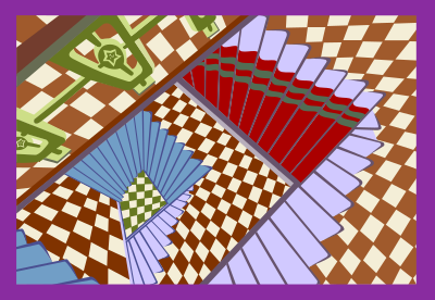 Trippy optical illusion of stairs clipart