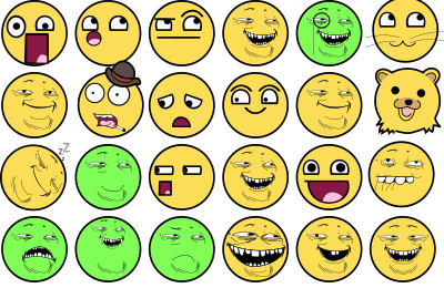 Troll face color clipart