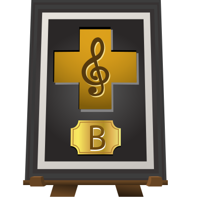 Trophy Music B Brown clipart