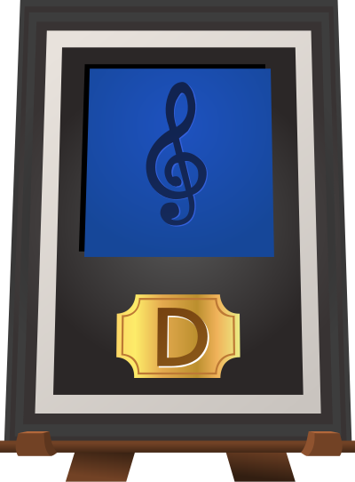 Trophy Music D Blue clipart