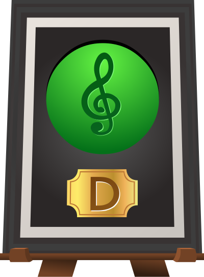 Trophy Music D Green clipart