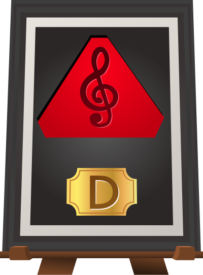 Trophy Music D Red clipart