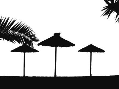 Tropical Beach Silhouette clipart
