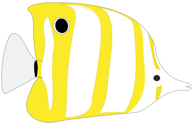 Tropical cartoon fish clipart
