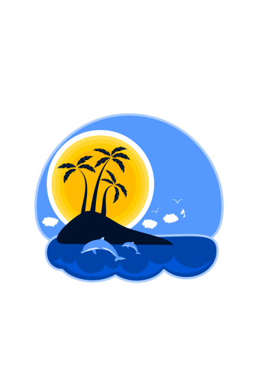 Tropical island clipart