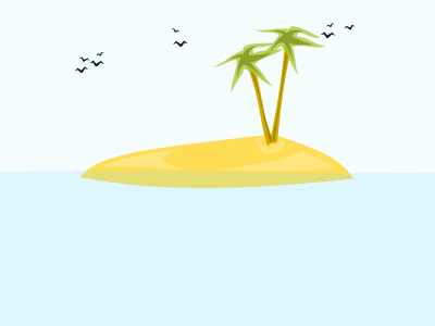 Tropical island clipart