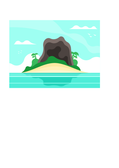 Tropical island vector clipart
