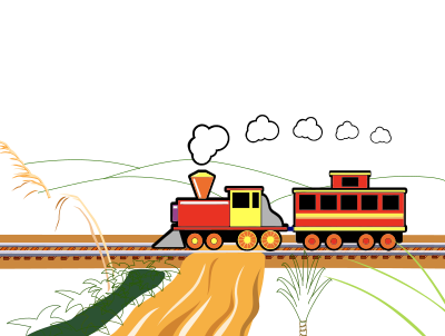 Tropical Train Scene clipart