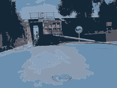 Truck doesn't fit under the bridge clipart