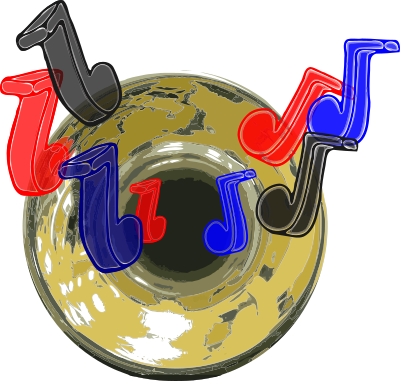 Trumpet Bell with Notes clipart