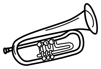 Trumpet - lineart clipart