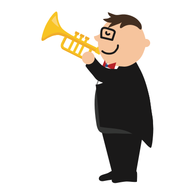 Trumpet player clipart