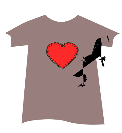 Tshirt-heart clipart
