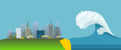 Tsunami and City clipart