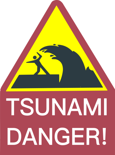 Tsunami Danger Sign clipart