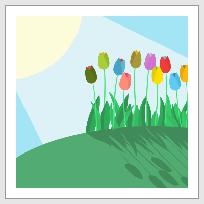Tulips on a Hill clipart