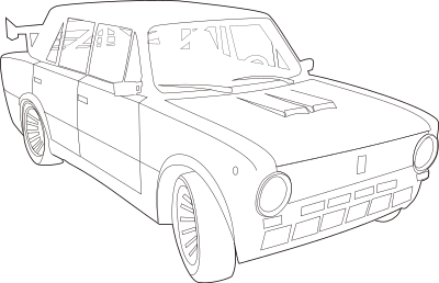 Tuned Lada VAZ 2101 clipart