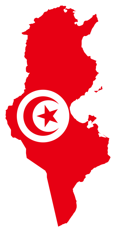 Tunisia Flag Map clipart