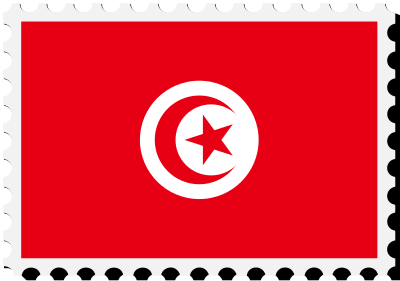 Tunisia flag stamp clipart