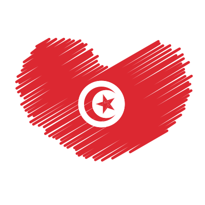 Tunisian flag heart symbol clipart
