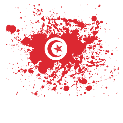 Tunisian flag ink blot clipart
