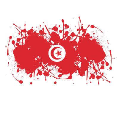 Tunisian flag ink splatter clipart