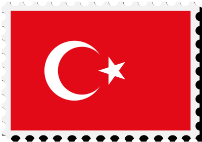 Turkey flag stamp clipart