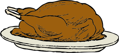 Turkey on a platter clipart