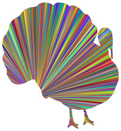 Turkey Silhouette Polyprismatic Rays clipart