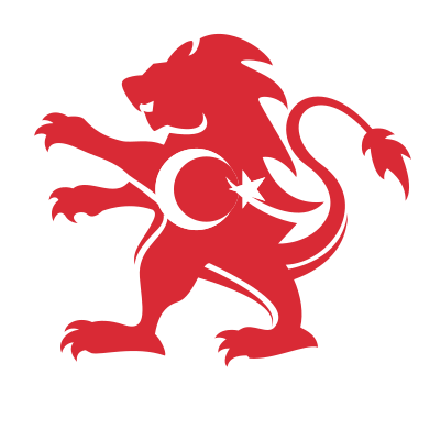 Turkish flag heraldic lion clipart