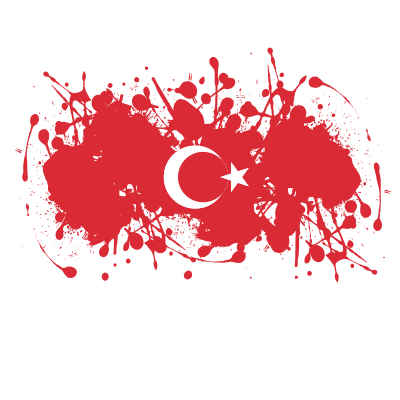Turkish flag red ink splatter clipart