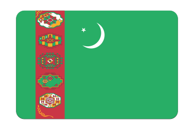 Turkmenistan flag (bevelled) clipart