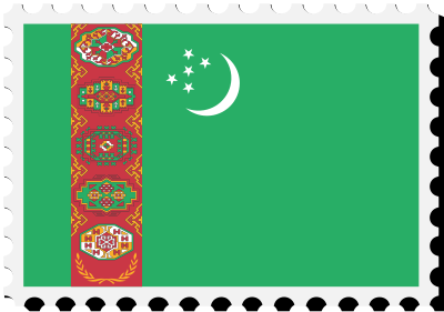 Turkmenistan flag stamp clipart