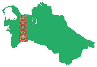 Turkmenistan Map Flag clipart