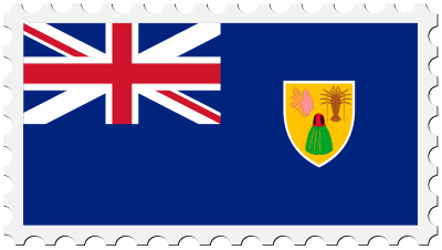 Turks and Caicos Islands flag stamp clipart