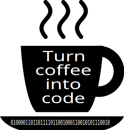 Turn coffee into code clipart