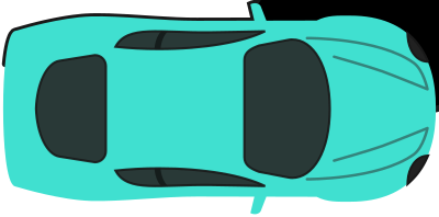 Turquois Racing Car (Top View) clipart