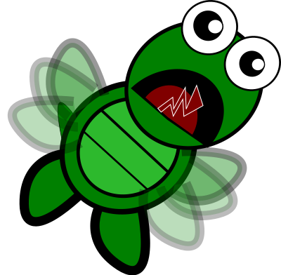 Turtle-Flapping clipart