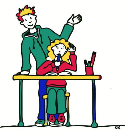 Tutor and student clipart